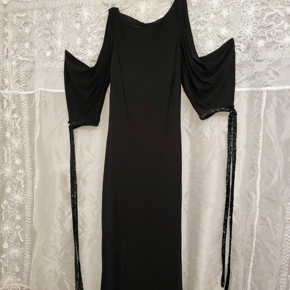 🌟Host Pick🌟 SEXIEST DRESS EVER! Badgley Mischka Collection, Black w/Sequins 4 - Picture 14 of 16